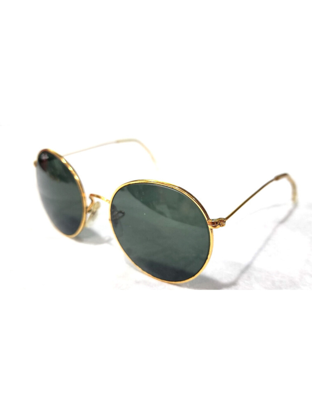 Ray Ban B&L Vtg Sm Bausch&Lomb Arista Round Gold Metal Green G-15 Sunglasses USA